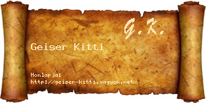 Geiser Kitti névjegykártya